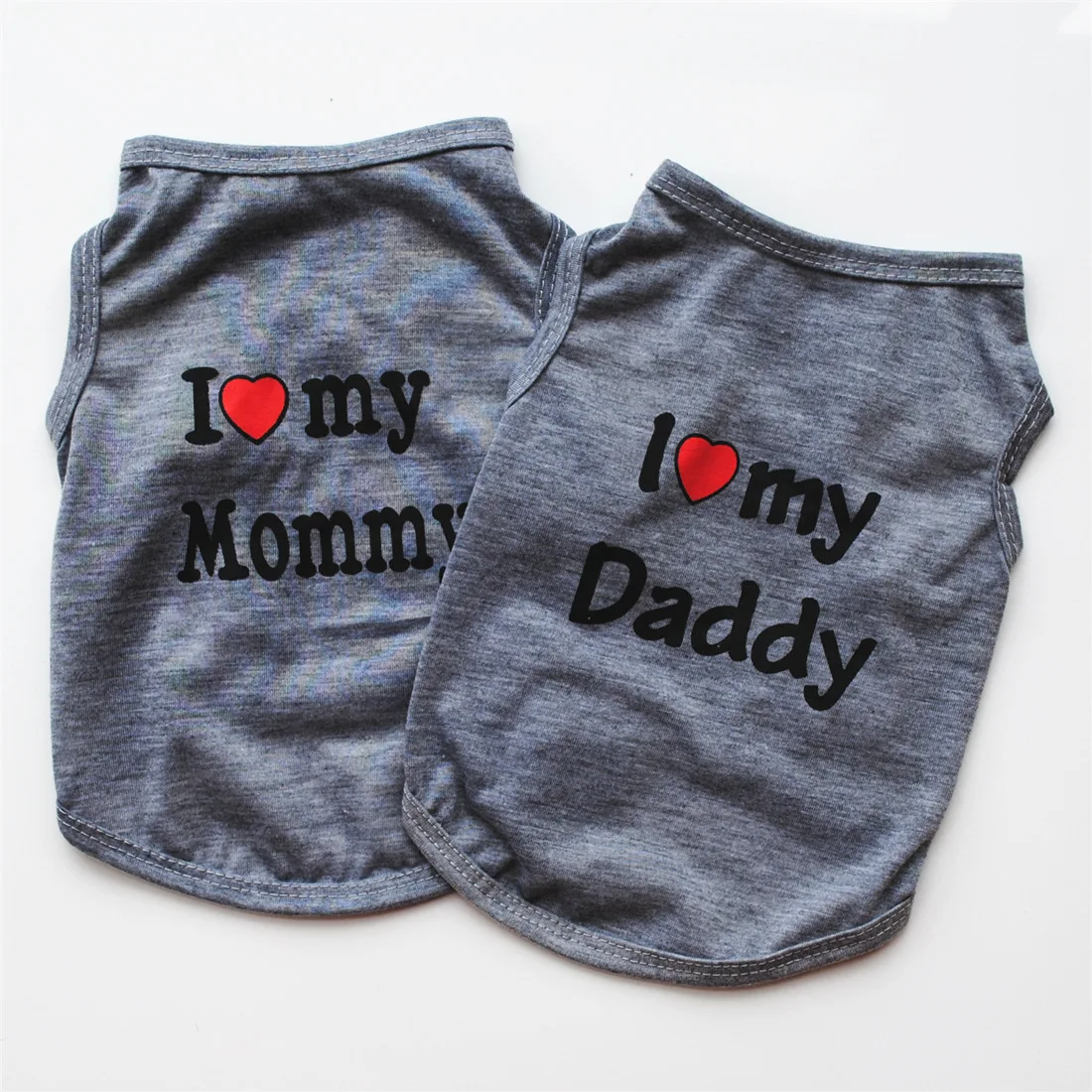 Dog cloth Summer cotton thin Print love my Daddy Mommy comfortable dog