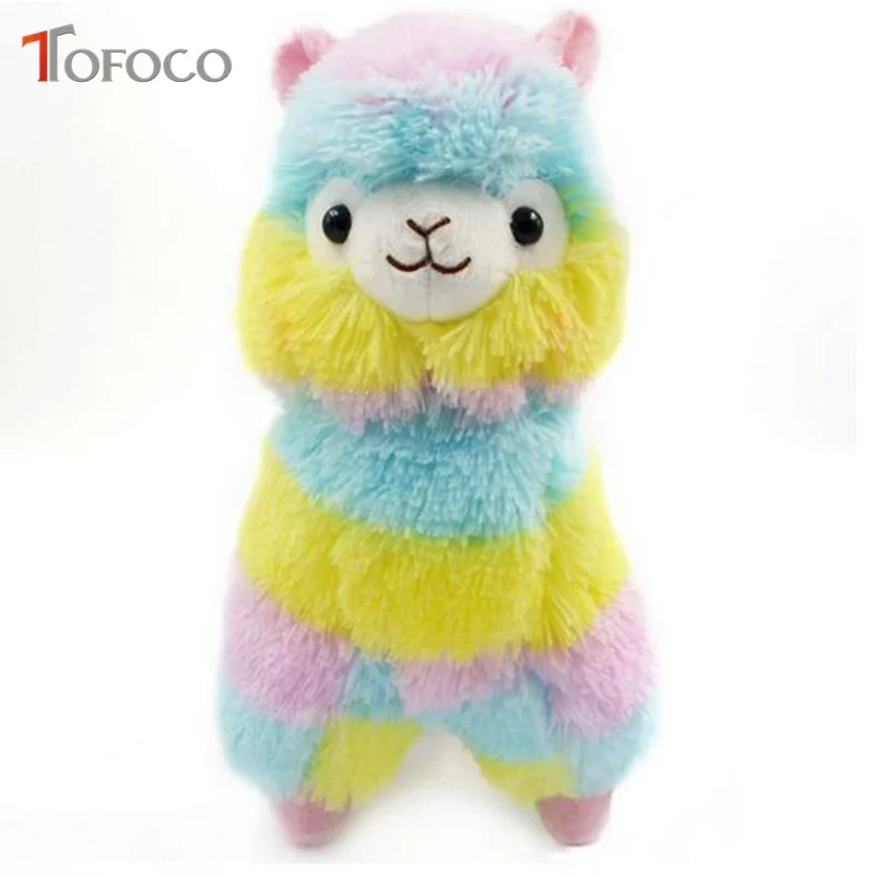 TOFOCO 1Pc 1318Cm Rainbow Alpaca Plush Sheep Toys Japanese Soft Alpacasso Baby Stuffed Animals Alpaca Pendant Doll Toy Gifts