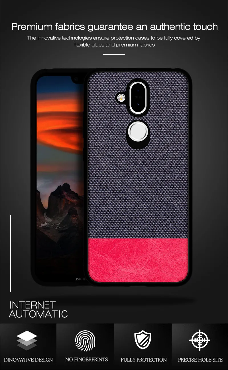 For Nokia X7 Case New Nokia 8.1 Case Full protection Hybrid PU Cloth TPU Business Dark Gentleman Case For Nokia X7 Case7