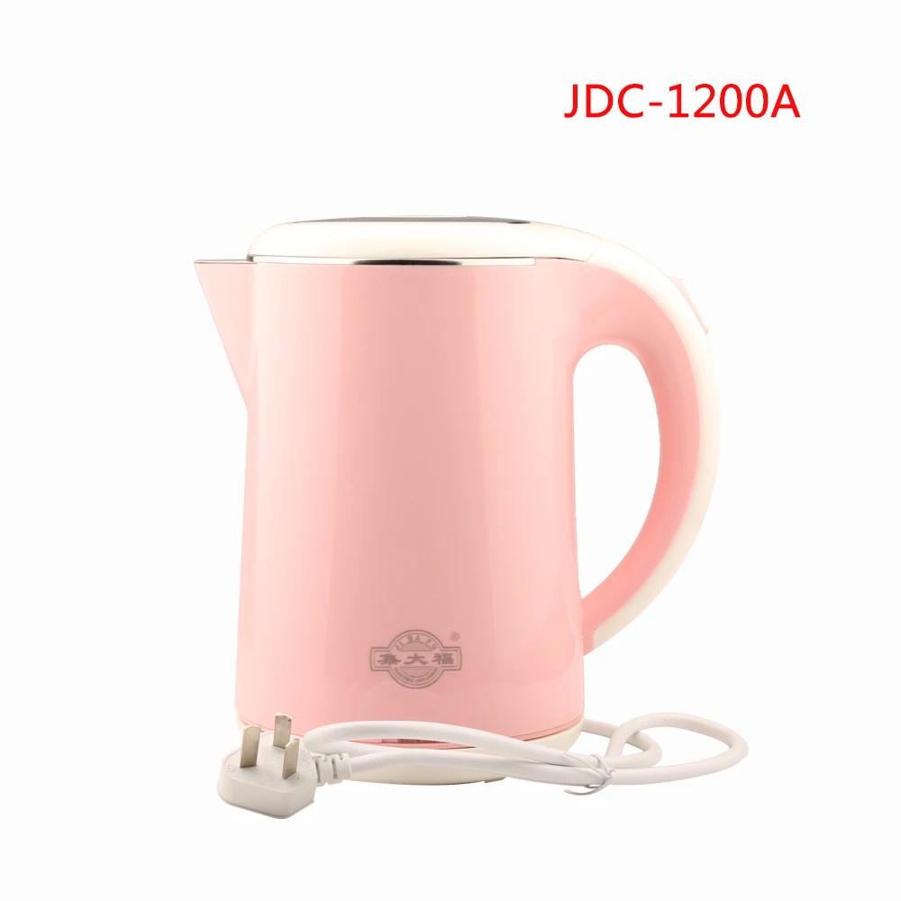 JDC-1200A 1.2L Safety Auto-Off Function Electric Kettle 304 Stainless Steel Quick Heating Kettles Pink JDC-1200A 1.2L Safety Auto-Off Function Electric Kettle 304 Stainless Steel Quick Heating Kettles Pink