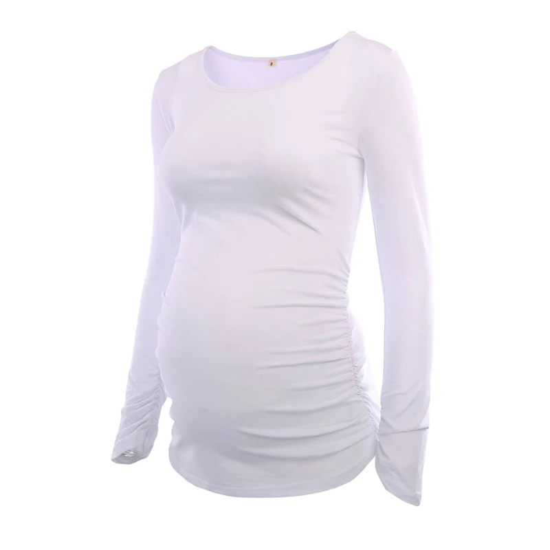 Комплект из 3 предметов, женская одежда для беременных, блузки, топы с длинными рукавами и рюшами, футболки, одежда для беременных, Женские топы для беременных