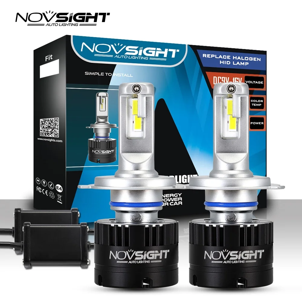

NOVSIGHT Super Bright Car Headlights H4 High Low Beam H7 Led HB3 hb4 h8 h1 9006 9005 h11 led 80W 14400LM Auto Headlamp Bulbs