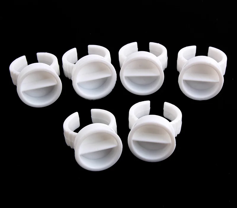 

New 100Pcs had separator White Plastic Ring Ink Holders Caps for Permanent Tattoo Makeup Eyebrow, Eyeliner, Lip