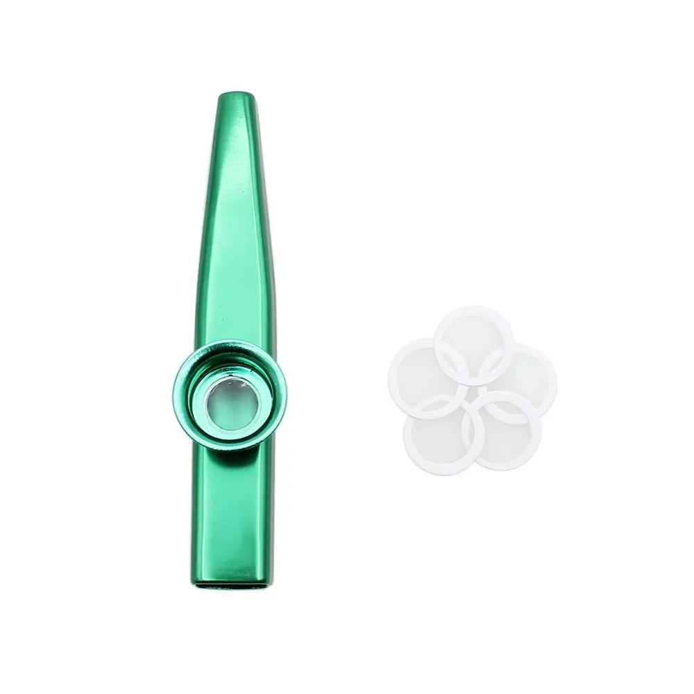 SYDS kazoo Алюминиевый сплав металла с 5 шт подарки диафрагма для флейты для детей любителей музыки-зеленый