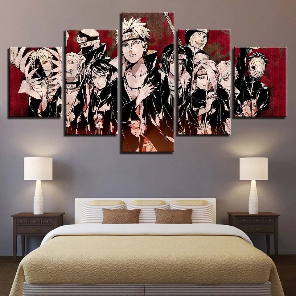 5 Pieces Canvas Paintings Cartoon Animation Naruto Pictures home decor