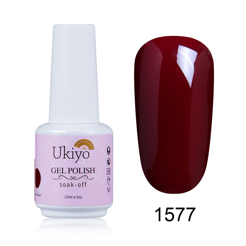 Ukiyo 15 мл гель лак Vernis полуперманентный УФ-гель для ногтей эмаль гель для ногтей геллак замачиваемый блеск лак для ногтей - Цвет: 1577