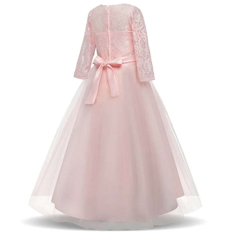 Teenage Girls Dress Summer Children's Clothing Party Elegant Princess Long Tulle Baby Girls Kids Lace Wedding Ceremony Dresses little girl skirt dress