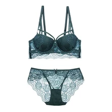 Для женщин сексуальное женское белье кружево c полосками и вырезами бюстгальтер пуш-ап с мягкой чашкой формочка прозрачные трусы и бюстгальтер нижнее бельё для девочек зеленый красные, черные