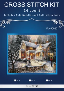 

Snow House Scenery Stitch DMC Cross Stitch DIY Unfinished 14CT Cross-Stitch Kit Handmade Embroidery Needlework
