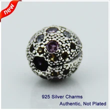 Подходит Пандора шармы браслеты бледно-розовые космические звёзды, клипсы бусины Аутентичные стерлингового серебра 925 ювелирные изделия