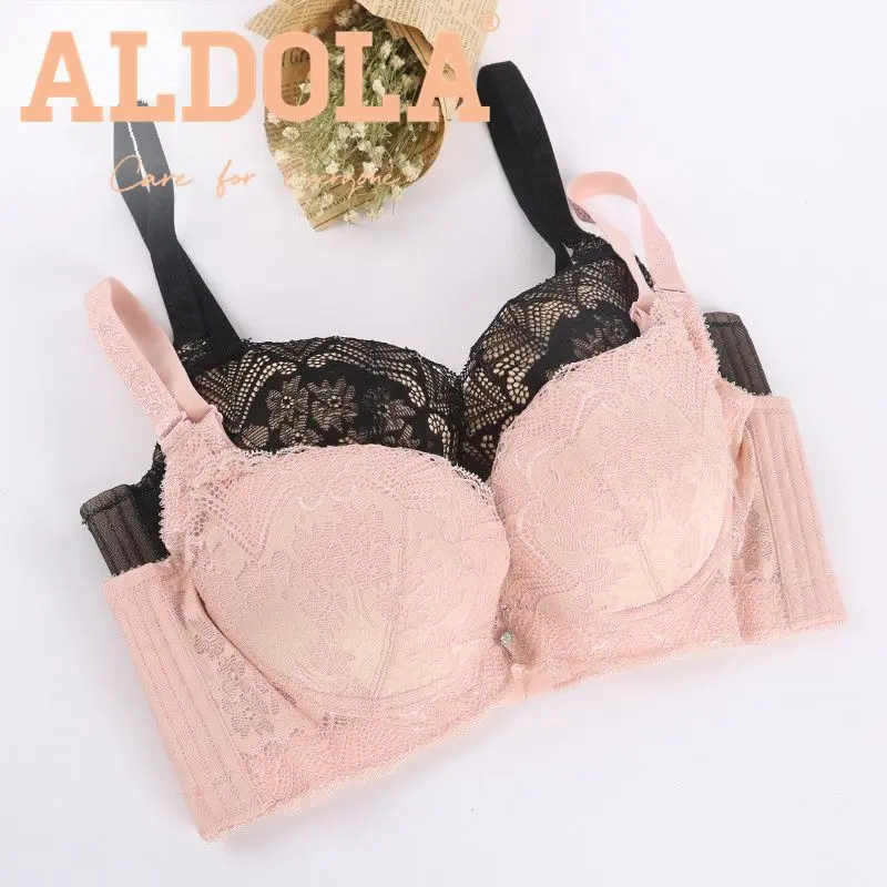 Aldola плюс Размеры Push Up бюстгальтеры Sexy Полный охвата кружева цветок регулируемые