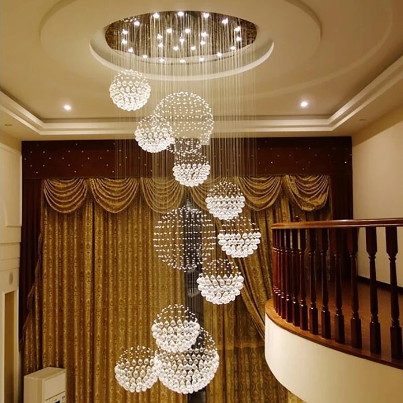 Jmmxiuz Современные Люстры модные художественные K9 Хрустальная для лестницы спиральная подвеска освещение GU10 светодиодный отель Вилла подвесной светильник
