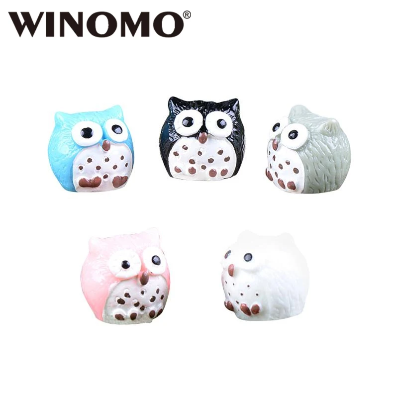 

WINOMO 5Pcs Owls Miniature Mini Resin Micro Landscape Succulent Home Bonsai Garden Plant Pots Craft Fairy Decor