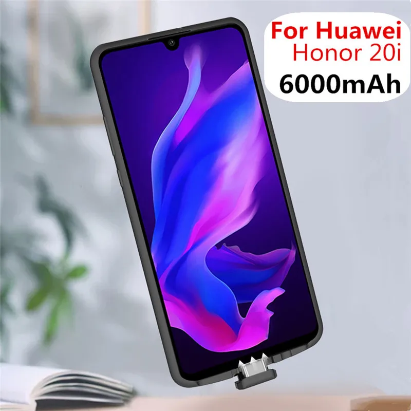 

6000mAh Portable Mobile Power Bank Charging Box for Huawei Honor 20i ProtectiveCover Battery Case Charger External Battery Case