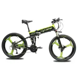 Cyrusher XF770 складной электрический велосипед 48 в 500 Вт полная подвеска Три спицы дисковый тормоз с системой отключения питания e-bike