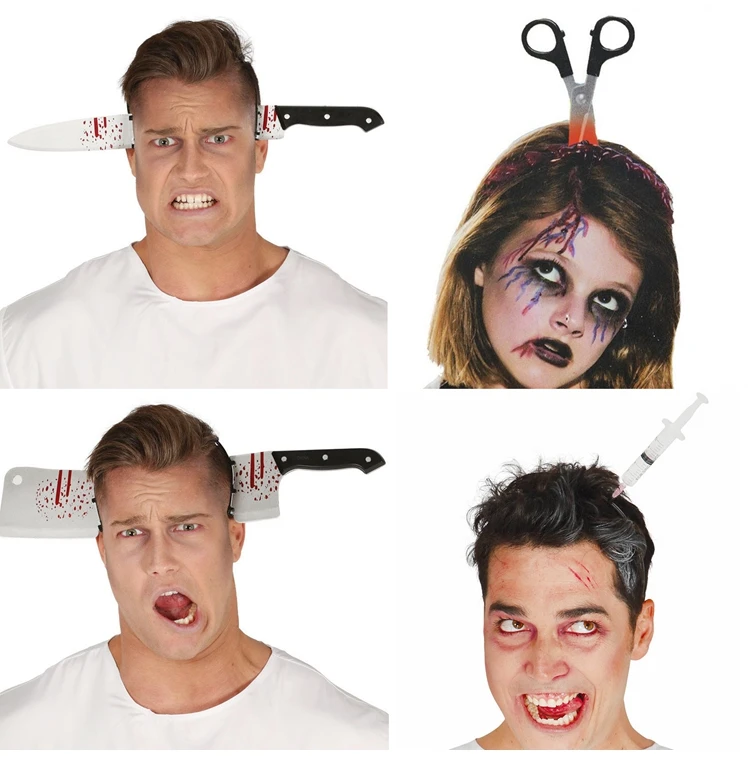 Cosplay&ware Fengrise Halloween Horror Bloody Machete Party Haloween Headband Festival -Cosplayware Store