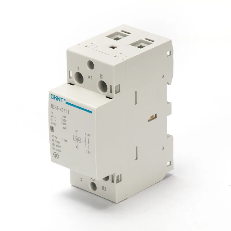 Китайский 2P 40A AC контактор для дома NCH8 40/11 220 В направляющий тип один обычно
