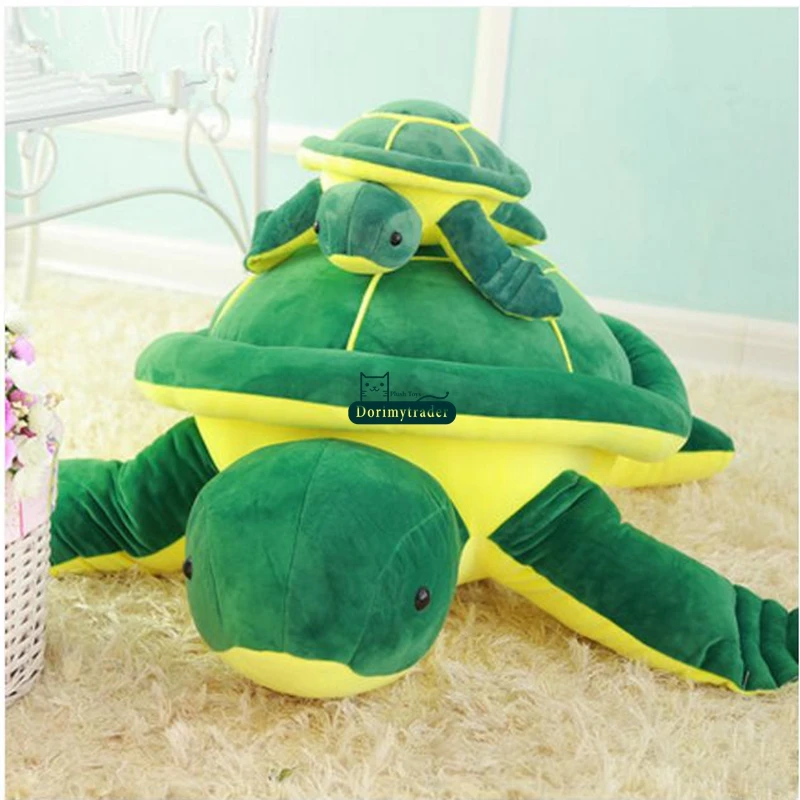 Dorimytrader pop simulation animal turtle plush doll stuffed soft green tortoise toy animals pillow gift for kids 80cm 31inch DY61963(3)