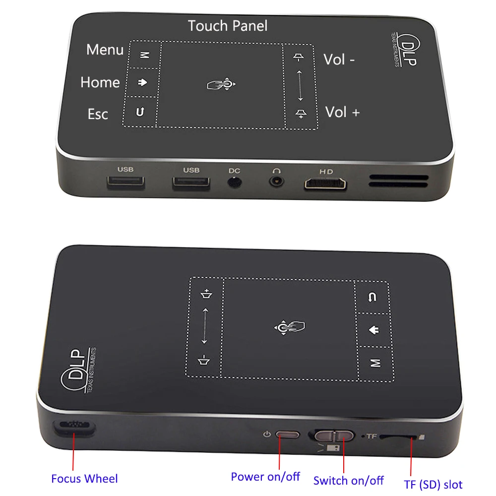 3d projector Smartldea T18 (2G+32G) Android 7.1.2 Smart Projector Mini DLP Projector Support AC3 HD 1080P Video Beamer BT4.1 Airplay DLNA vankyo projector