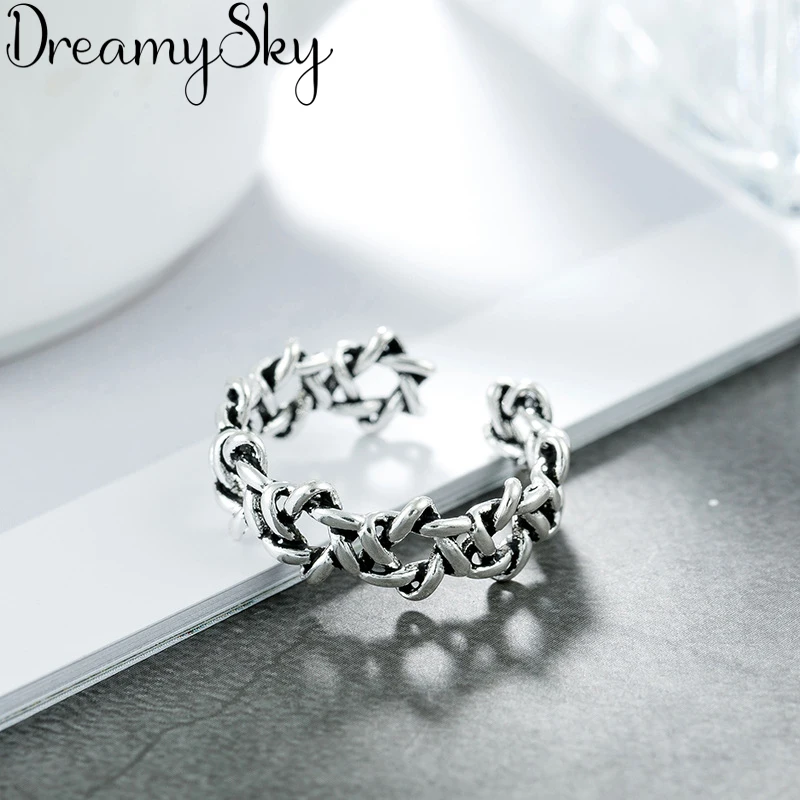 

Trendy Bridal Jewelry 925 Sterling Silver David Star Rings For Women Girls Gift Bohemian Vintage Large Engagement Ring Anillos
