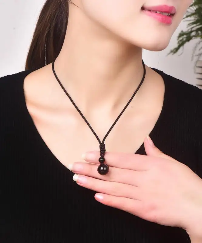 

Black Obsidian Rainbow Eye Beads Ball Creative Natural Stone Pendant Transfer Good Luck Love Crystal Jewelry Women and Men Gift