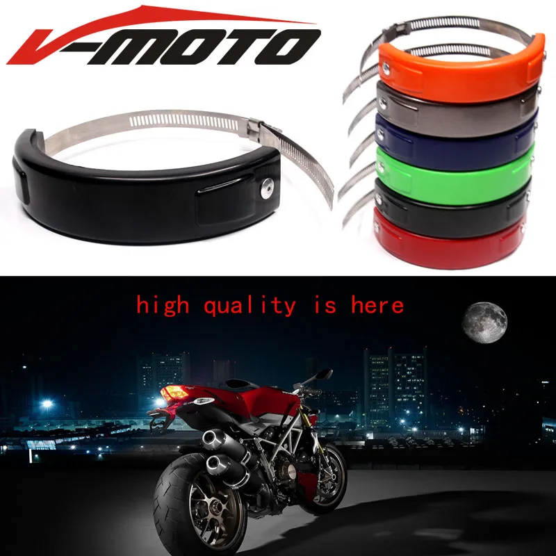 

Motorcycle Accessories Universal Fit 100MM-140MM Oval / akrapovic Exhaust Protector Can Cover For Honda Yamaha Suzuki Kawasaki