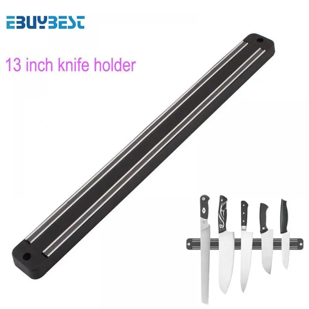 

High Quality 13 inch Magnetic Knife Holder Wall Mount Black ABS metal Knife For Placstic Block Magnet Knife Holder