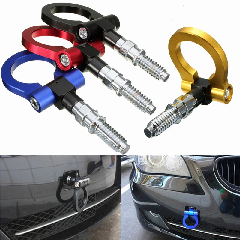 

modified car styling Aluminum Racing Tow Hook Towing Trailer fit for bmw E30 E46 E36 E91 E92 E93 blue / red / black