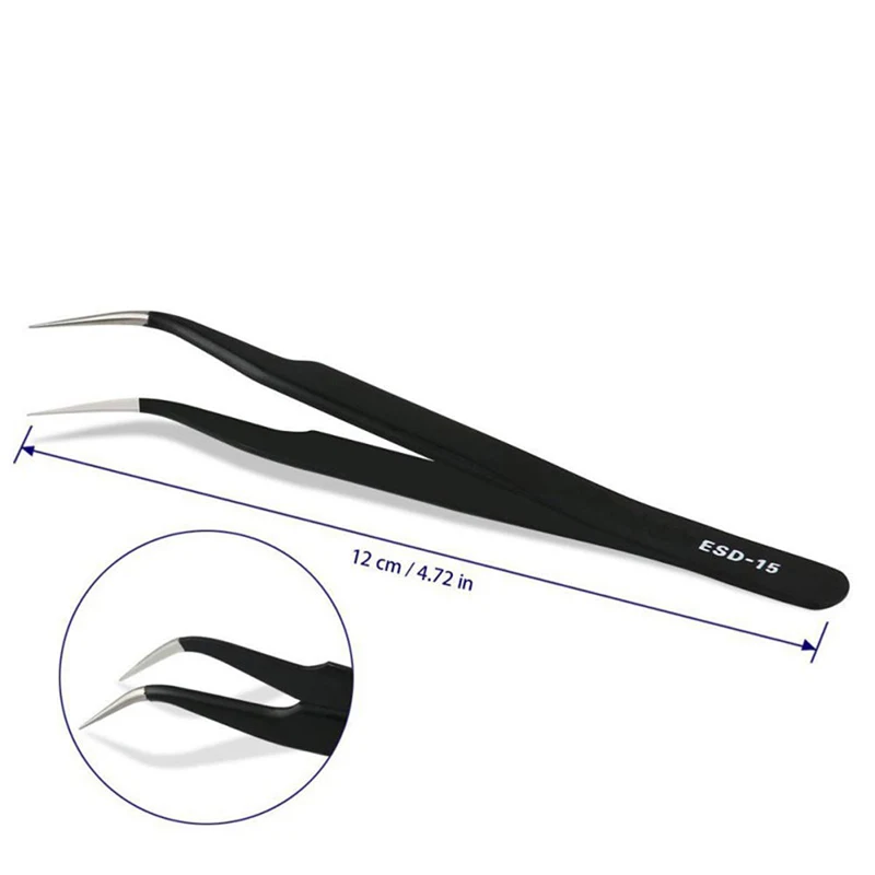 6 pcs ESD-10/ESD-11/ESD-12/ESD-13/ESD-14/ESD-15 BGA Precision Tweezer Set Antistatic Tweezers Stainless Tweezers