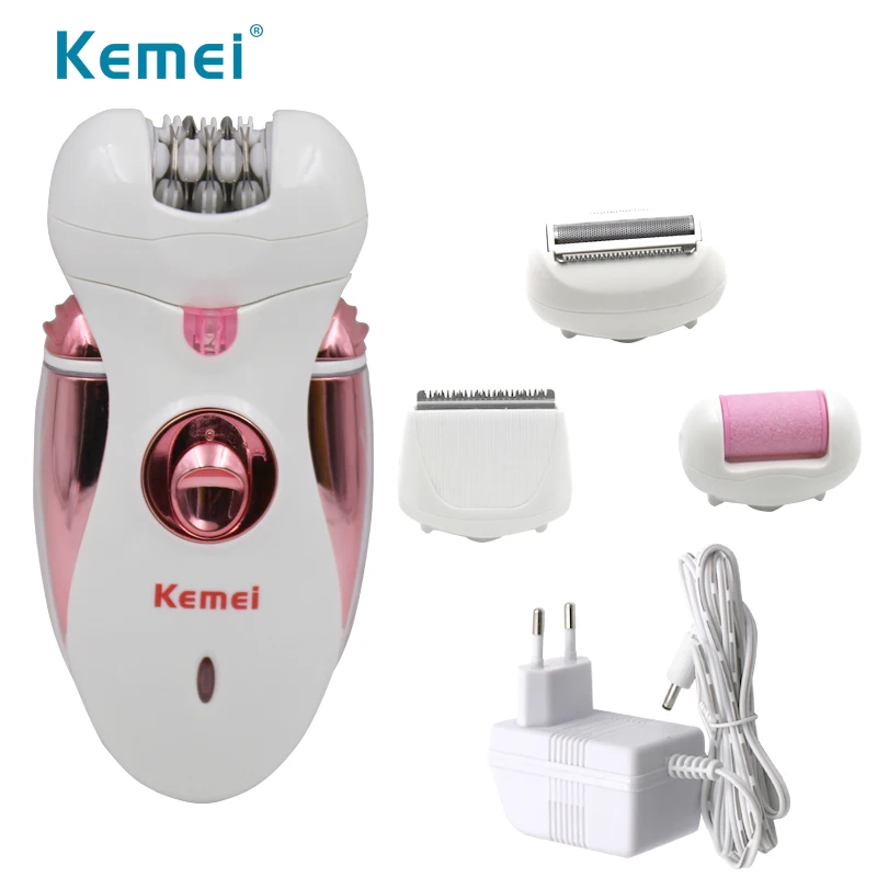 

Kemei 2530 4 in 1 chargeable Electric hair shaver Epilator lady shaver Hair Clipper Foot Care Tool for women EU plug