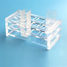Plexiglass Cuvette Stand Suitable For Glass Quartz Cuvette (liquid sample cell) Light Path 10mm,Absorption CellsSupport 8 Holes 800ul 10mm path length 4mm inside width quartz flow cuvette with stainless tube