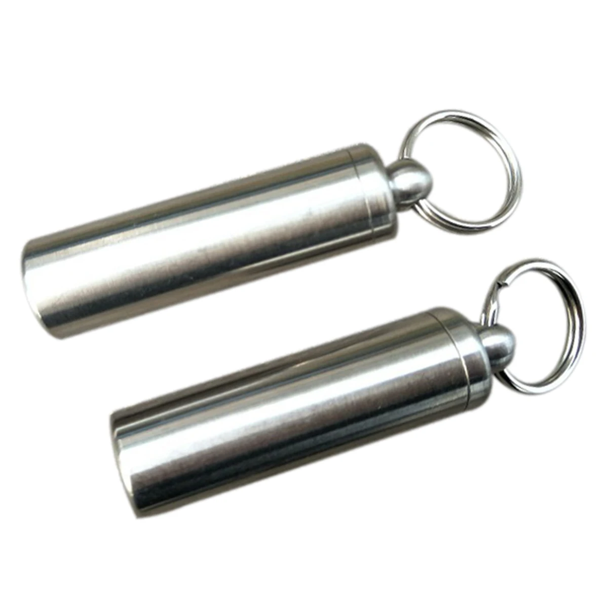 

New Stainless Steel Capsule Container Waterproof Capsule Seal Bottle Outdoor EDC Survival Case First Aid Keychain