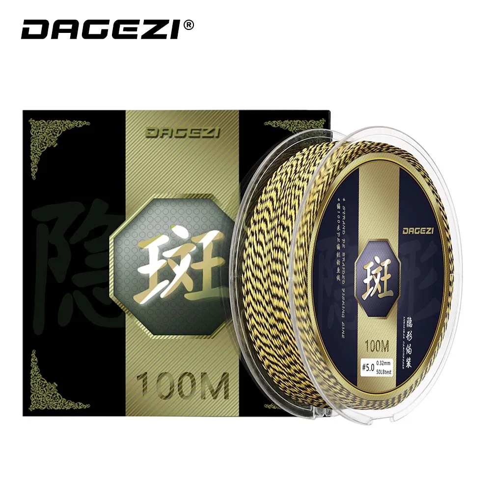 Плетеная рыболовная леска DAGEZI 100 м 4 пряди 25 30 40 50 80 фунтов 110yds сверхпрочная