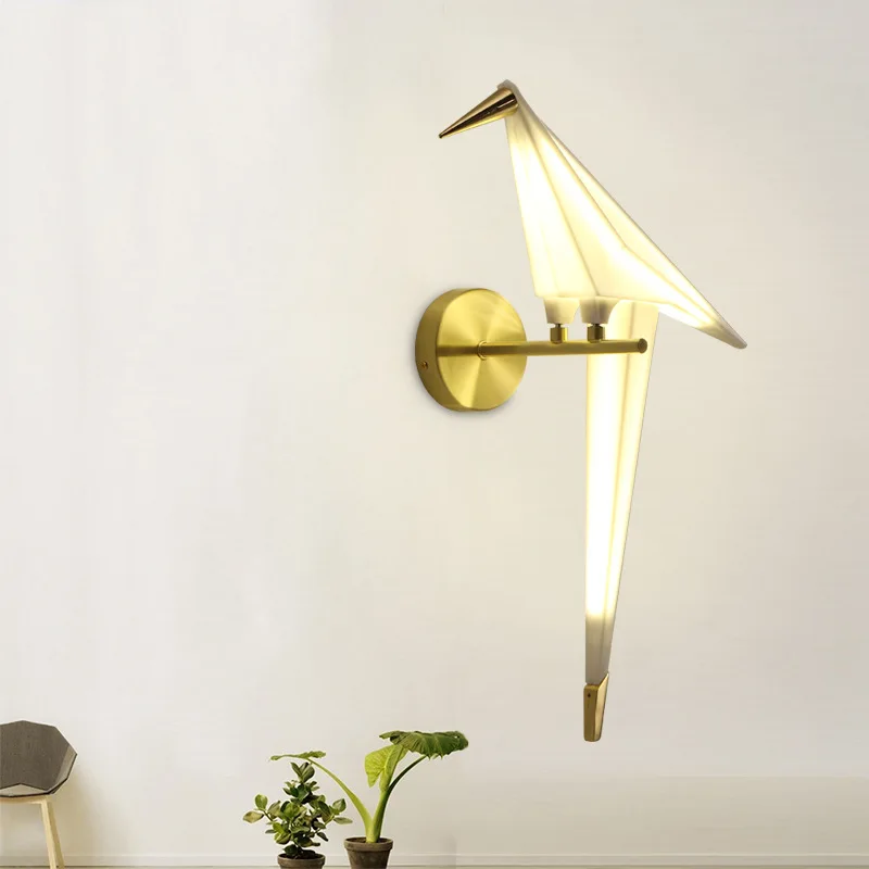 

Nordic minimalist home bedside modern creative personality aisle corridor bar restaurant bird thousand paper crane wall lamp