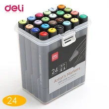 Баль 24 цвет книги по искусству маркеры набор двуглавый квадратный художник эскиз жирной на спиртовой основе