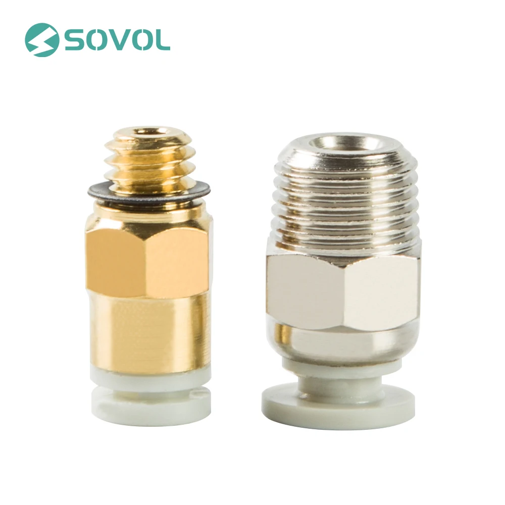 

Factory Supply Large Silver And Small Gold Direct Pneumatic Connectors joint 3D printer Parts for 3D printer remote Extruder