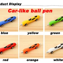 1 ручки/лот 6-Цвет синего цвета с цветными вставками в форме автомобиля ручка-игрушка& шариковая ручка, YZB00001KT