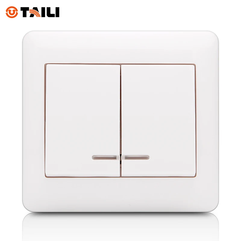 Us 6 05 Taili Eu Standard Two Gang One Way Wall Switch Light Switch Tl3303b Os Wall Switch Eu Standard Push Button Wallswitch Eu Aliexpress