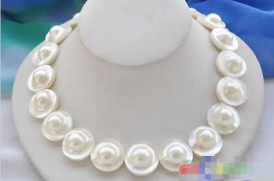 

Hot sale new Style >>>>>PERFECT AAA++ 18" 22mm WHITE ROUND SOUTH SEA MABE PEARL NECKLACE