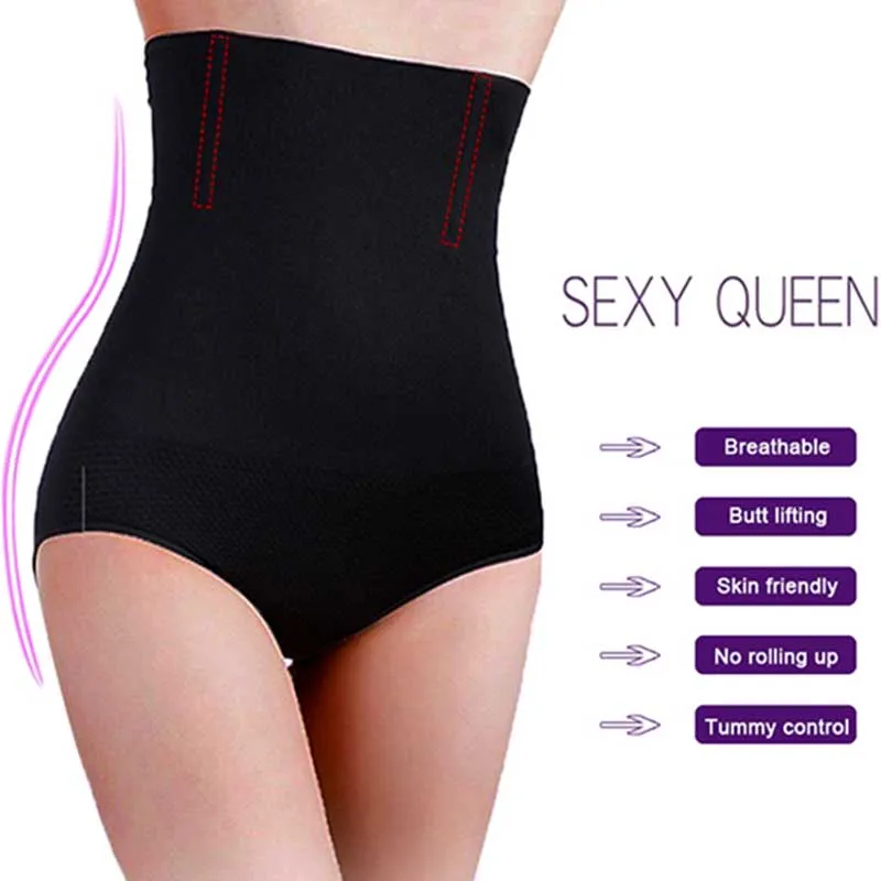 Seamless Women Sheath High Waisted Briefs Tummy Control Knickers Panties Shapewear Slimming