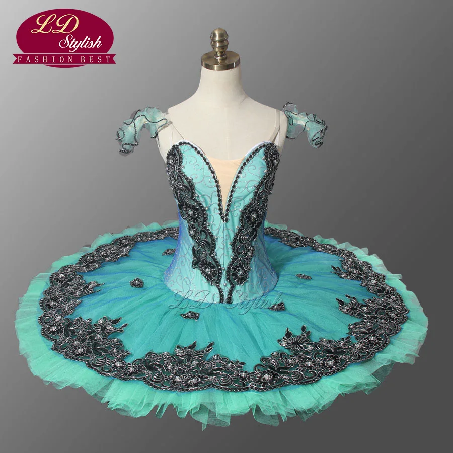 Adult Women Green Classical Ballet Tutu For Competition Professional Tutus Red Blue Pancake LD0013 | Тематическая одежда и