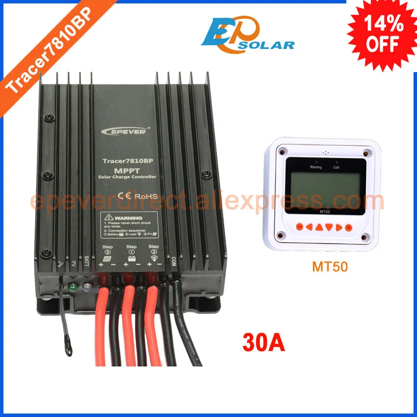 

MPPT EPsolar Tracer7810BP 30A 30amp with MT50 remote meter solar tracking controller 12v 24v auto work EPEVER supply