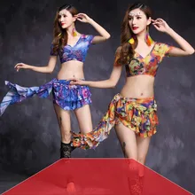 Good Quality belly dance costume set bellydance pratice clothing 2colors Top&skirt M, L