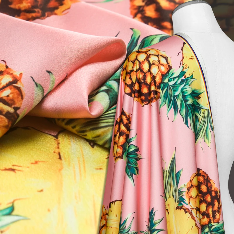 Модная Тяжелая шифоновая ткань от Couture Атлас из искусственного шелка розовый