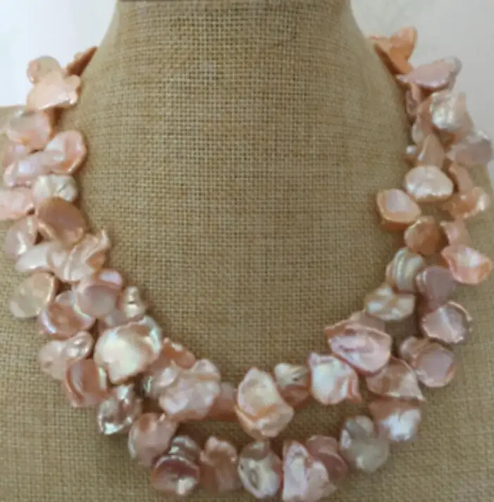 

charming 12-13mm pink pearl necklace 36inch