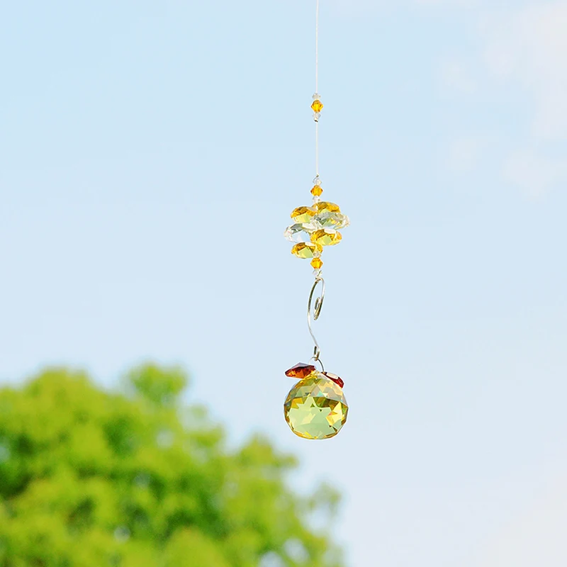 30 мм желтый граненый шар подвесной крючок люстра Запчасти подвесная гирлянда из инструмент K9 призмы-кристаллы аксессуары для дома вечерние приспособление для украшения