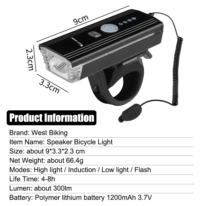 Top WEST BIKING Bike Light Induction Front Light Cycling Bicycle USB Charging Warning Flashlight Handlebar Torch With Bell Head Lamp 2 Top WEST BIKING Bike Light Induction Front Light Cycling Bicycle USB Charging Warning Flashlight Handlebar Torch With Bell Head Lamp 2