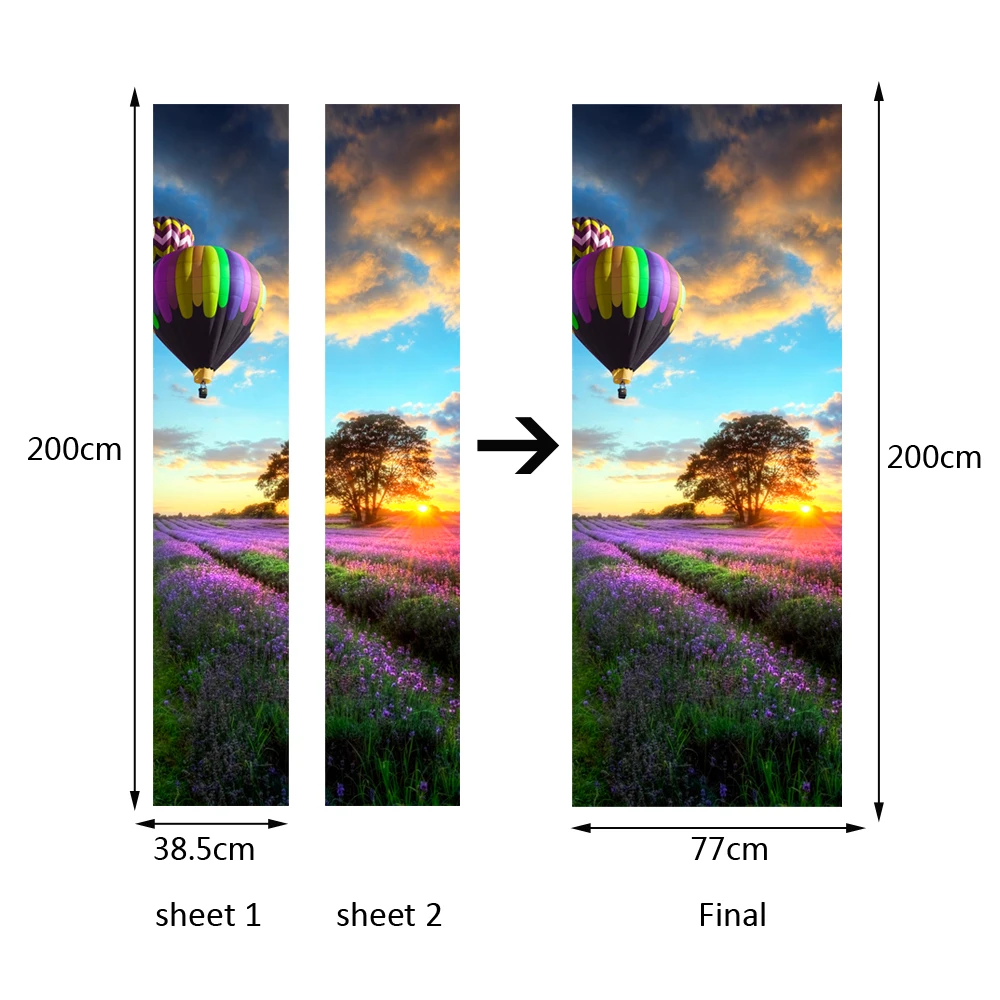 Funlife 3D украшение для двери стикер, воздушный шар Drawbridge садовый дизайн DIY моделирование украшения дома, ремонт дверей спальни