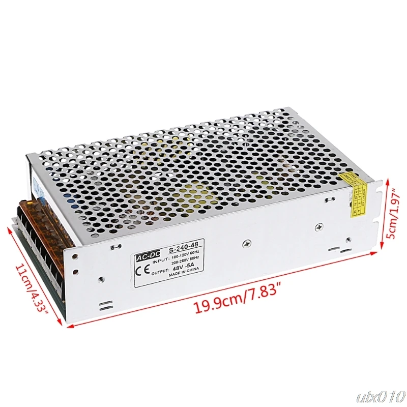 

AC 100-260V To DC 48V 5A 240W Switch Power Supply Driver Adapter LED Strip Light S08 Drop ship