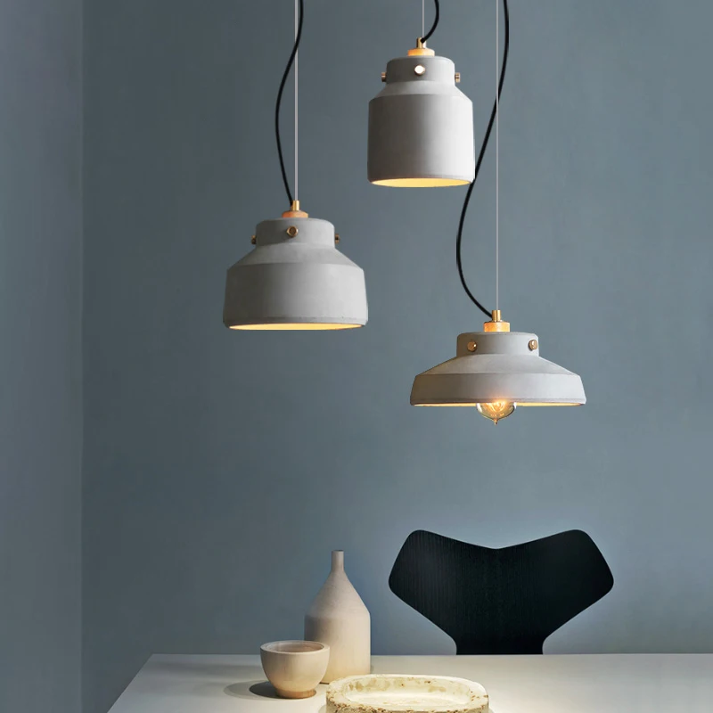 

The Nordic Retro Pendant Lights Creative Personality Bedside Bar Coffee Cement Lamps Dining Room Single-head Home Decor